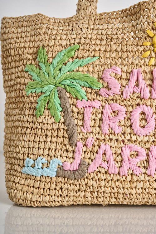 Borsa donna in rafia Saint Tropez j'arrive - 2