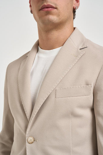 Giacca uomo beige effetto micro texture - 3