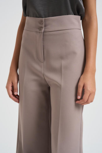 Pantalone donna dritto tortora - 5