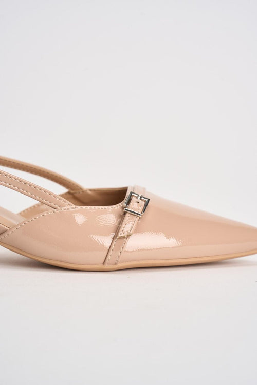 Slingback donna in vernice rosa cipria - 2