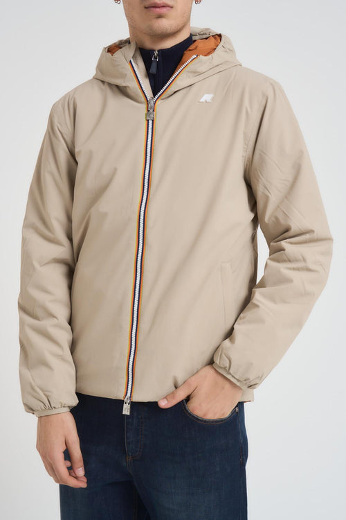 Giubbotto uomo double face beige e arancione