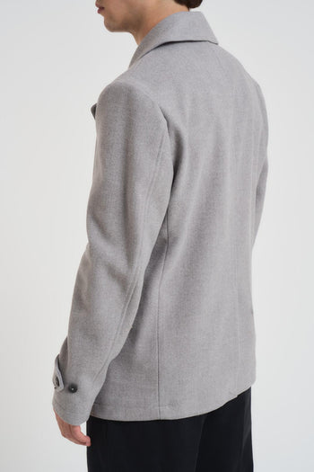 Cappotto uomo corto doppiopetto grigio chiaro - 4