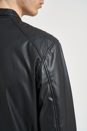 Giubbotto uomo in ecopelle nero - 5