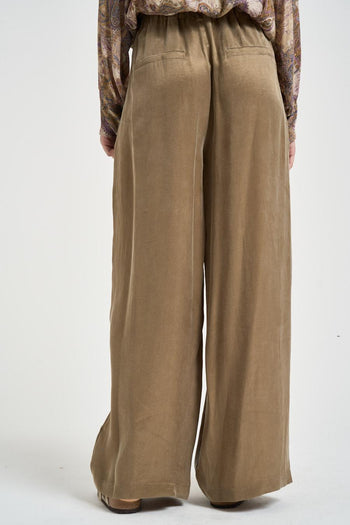 Pantalone donna ampio cammello - 3