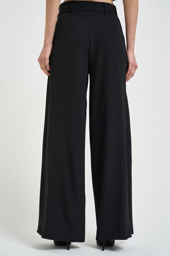 Pantalone donna con pinces nero - 4