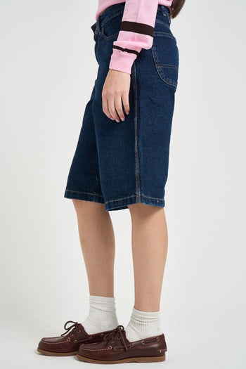 Bermuda donna in denim blu - 3