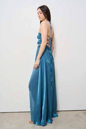 Abito donna lungo Grace turchese - 4