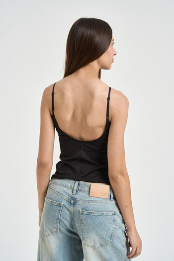 Top donna con schiena scoperta nero - 3