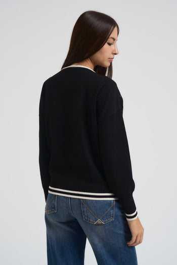 Maglia donna girocollo nera - 3