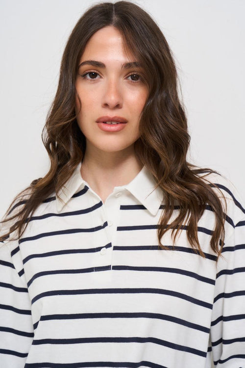 Polo donna a righe blu - 2