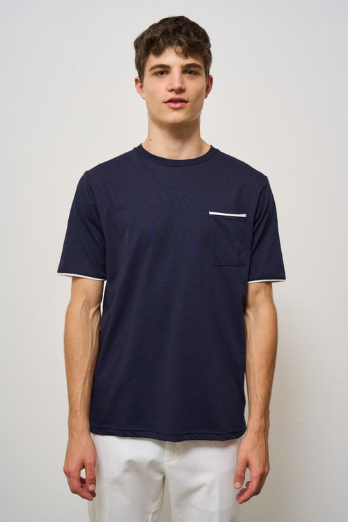 T-shirt uomo girocollo blu
