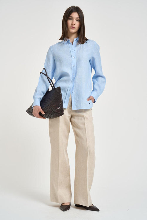 Camicia donna celeste