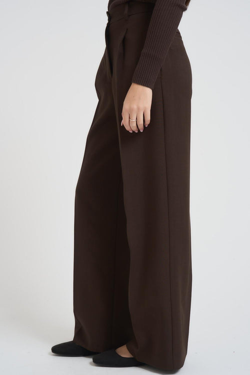 Pantalone donna a palazzo marrone - 2