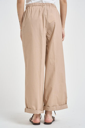 Pantalone donna con pinces sabbia - 5