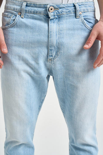 Jeans uomo aderente in denim chiaro - 4