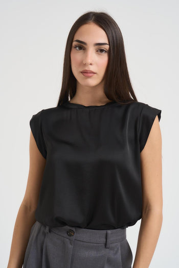 Top donna smanicato nero - 3