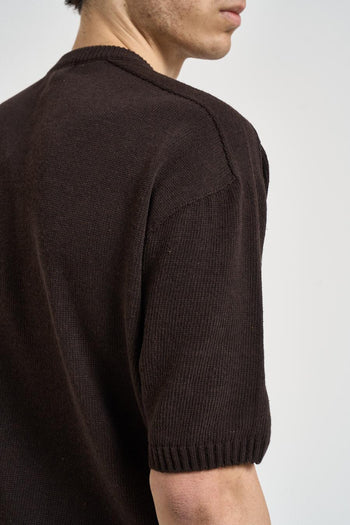 Polo uomo in maglia marrone - 4