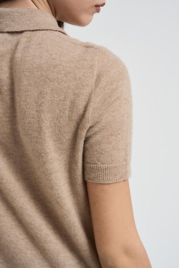 Maglia donna polo beige - 4