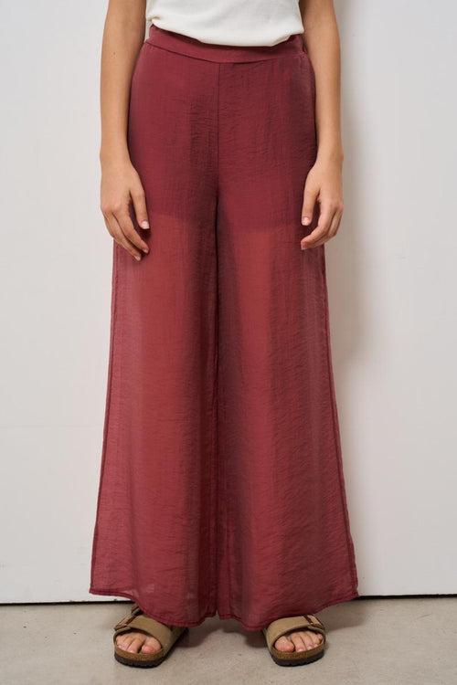 Pantalone donna rosso semitrasparente