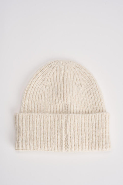 Cappello Beanie in misto lana panna - 2