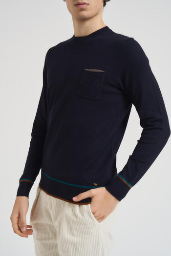 Maglia uomo girocollo blu - 7