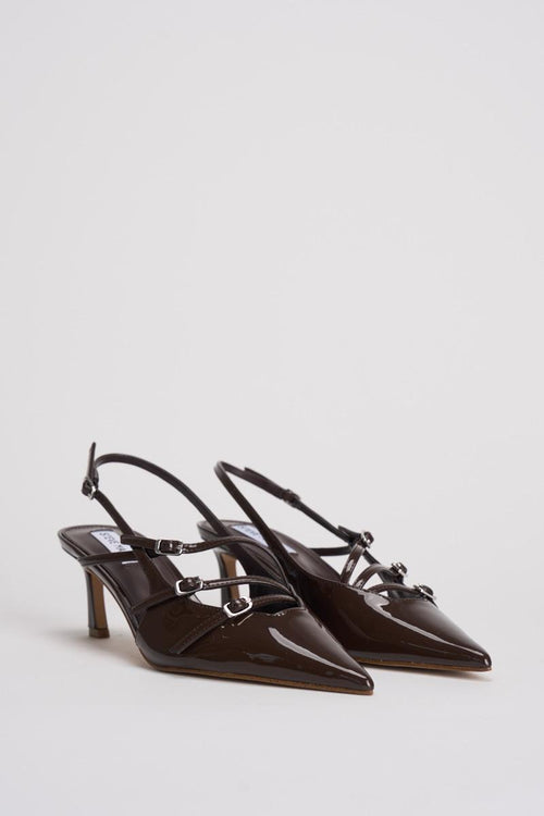 Scarpa con tacco bordeaux a punta - 2
