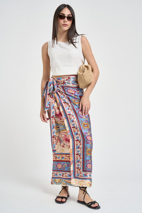 Gonna pareo donna fantasia multicolor