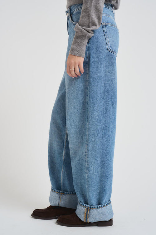 Jeans donna wide leg blu chiaro - 2