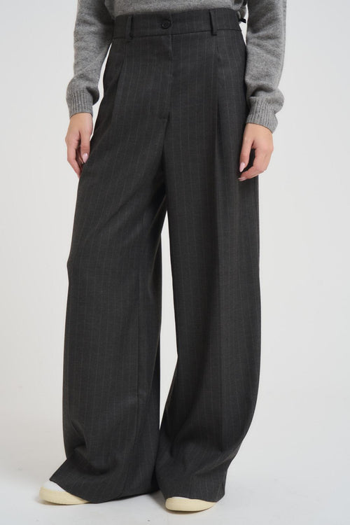 Pantalone donna a palazzo grigio antracite