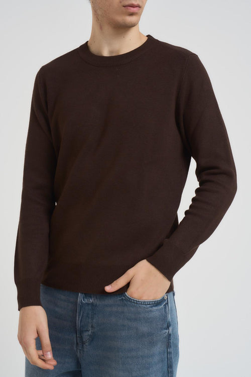 Maglia uomo girocollo marrone