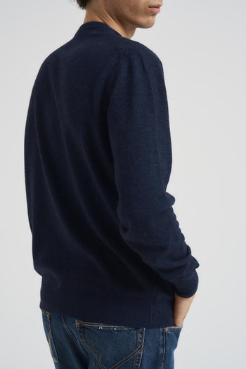 Maglia uomo girocollo blu denim. - 4