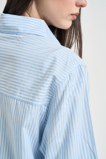 Camicia donna a righe azzurre - 5