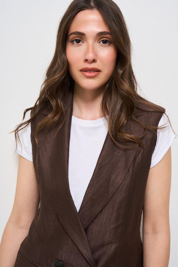 Gilet donna marrone - 3