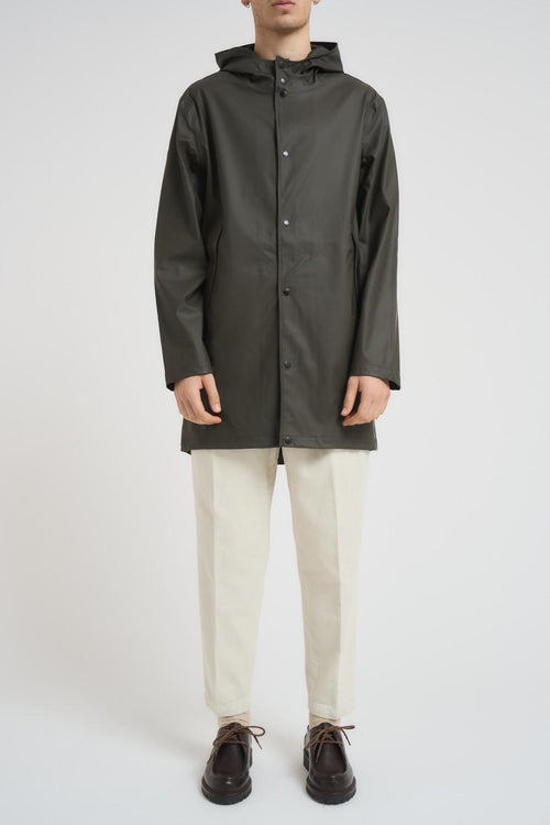 Giubbotto uomo impermeabile verde militare