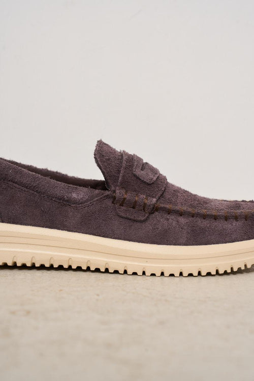 Mocassino uomo in suede marrone - 2