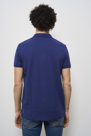Men's blue polo shirt - 5
