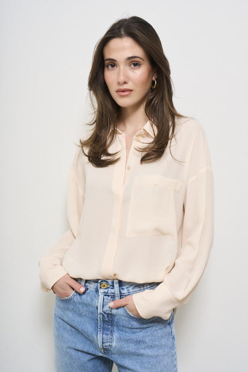 Camicia donna oversize semitrasparente rosa