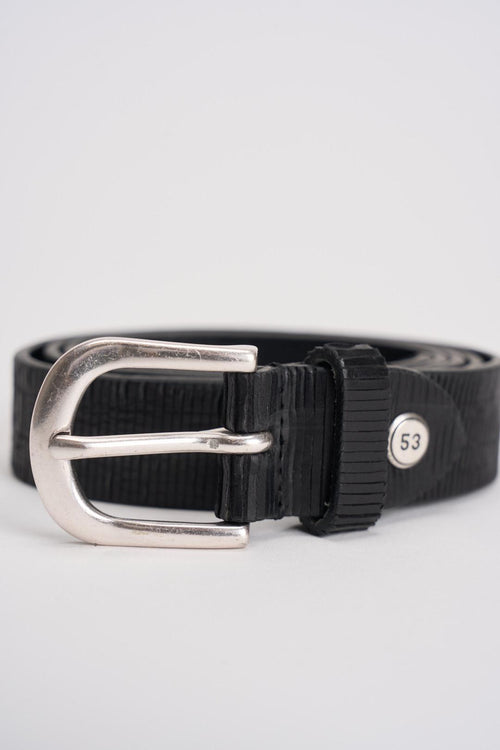 Cintura uomo in pelle nera - 2