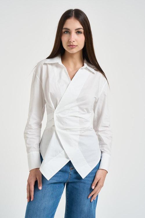 Camicia donna con incrocio bianca - 2