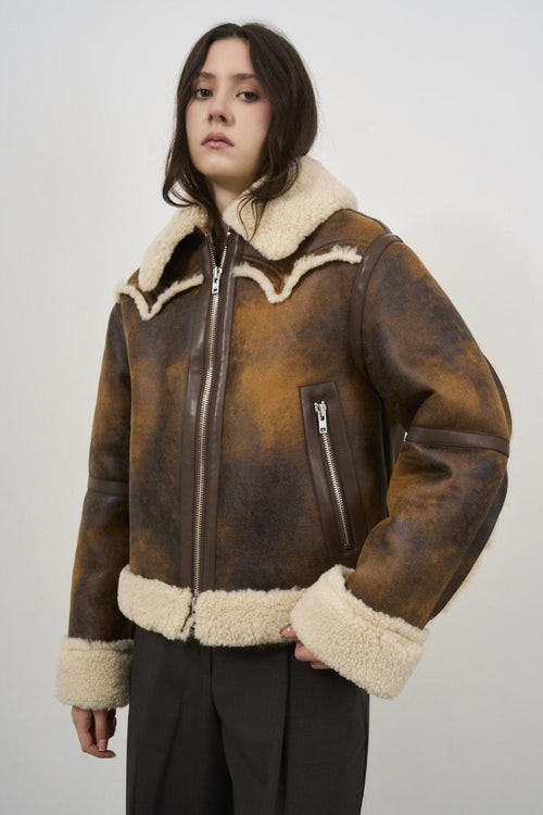 Giubbotto donna marrone vintage - 1