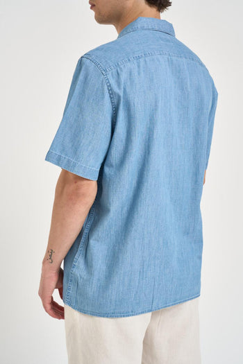 Camicia uomo manica corta azzurra - 3