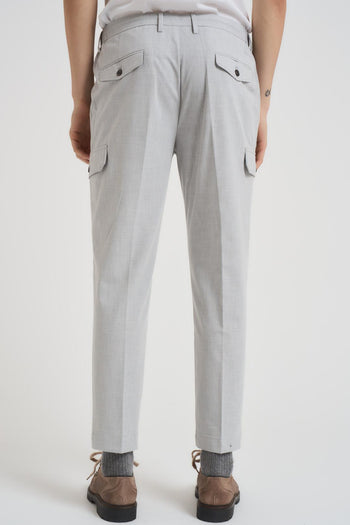 Pantalone uomo cargo grigio chiaro - 3