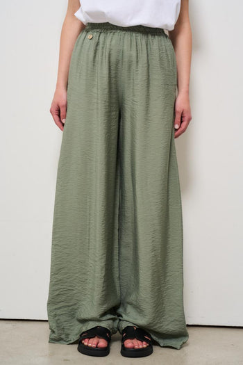 Pantalone donna fluido verde - 7