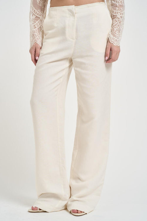 Pantalone donna palazzo panna - 2